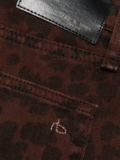 rag & bone Women's Shea Leopard-Print Relaxed-Fit Straight Jeans - Leopard | Thumbnail 7