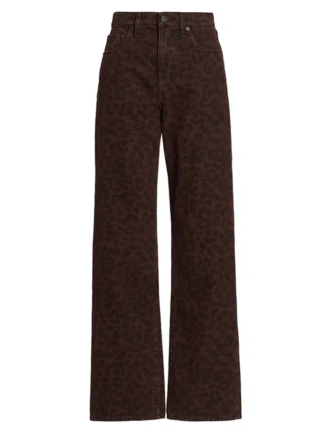 rag & bone Women's Shea Leopard-Print Relaxed-Fit Straight Jeans - Leopard