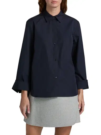 TWP Women's Next Morning Cotton Shirt - Midnight - Size Medium | Thumbnail 3