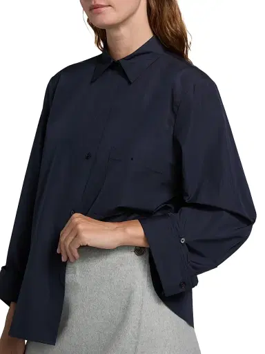 TWP Women's Next Morning Cotton Shirt - Midnight - Size Medium | Thumbnail 6
