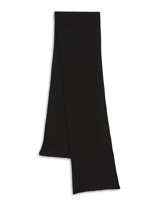 Men's Rib-Knit Cashmere Scarf - Black