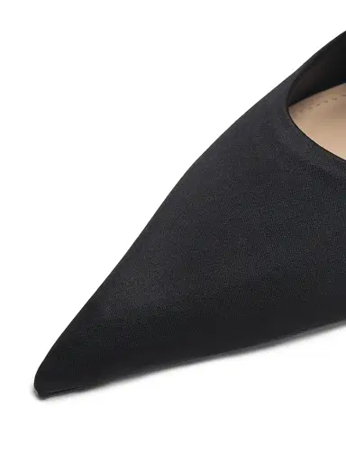 22élevé Women's Bow-Detailed 85MM Satin Mules - Black Ivory - Size 12 | Thumbnail 5 22élevé Women's Bow-Detailed 85MM Satin Mules - Black Ivory - Size 12 | Thumbnail 5