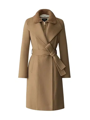 Mackage Women's Norita Belted Wool Coat - Otter - Size XL | Thumbnail 1