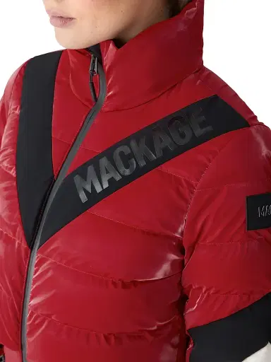 Mackage Women's Satory Glo Down One-Piece Ski Suit - Red - Size XL | Thumbnail 6