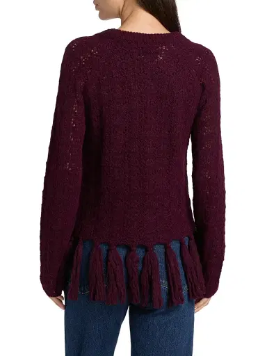 LINGUA FRANCA Women's Fia Alpaca-Blend Fringe Sweater | Thumbnail 5 LINGUA FRANCA Women's Fia Alpaca-Blend Fringe Sweater | Thumbnail 5