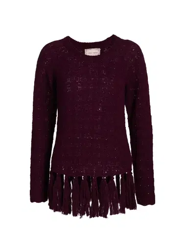 LINGUA FRANCA Women's Fia Alpaca-Blend Fringe Sweater | Thumbnail 1 LINGUA FRANCA Women's Fia Alpaca-Blend Fringe Sweater | Thumbnail 1