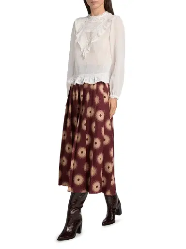 LINGUA FRANCA Women's Patchwork Lace Cotton Shirt | Thumbnail 2 LINGUA FRANCA Women's Patchwork Lace Cotton Shirt | Thumbnail 2