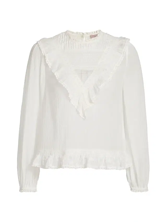 Lingua Franca Women's Patchwork Lace Cotton Shirt -