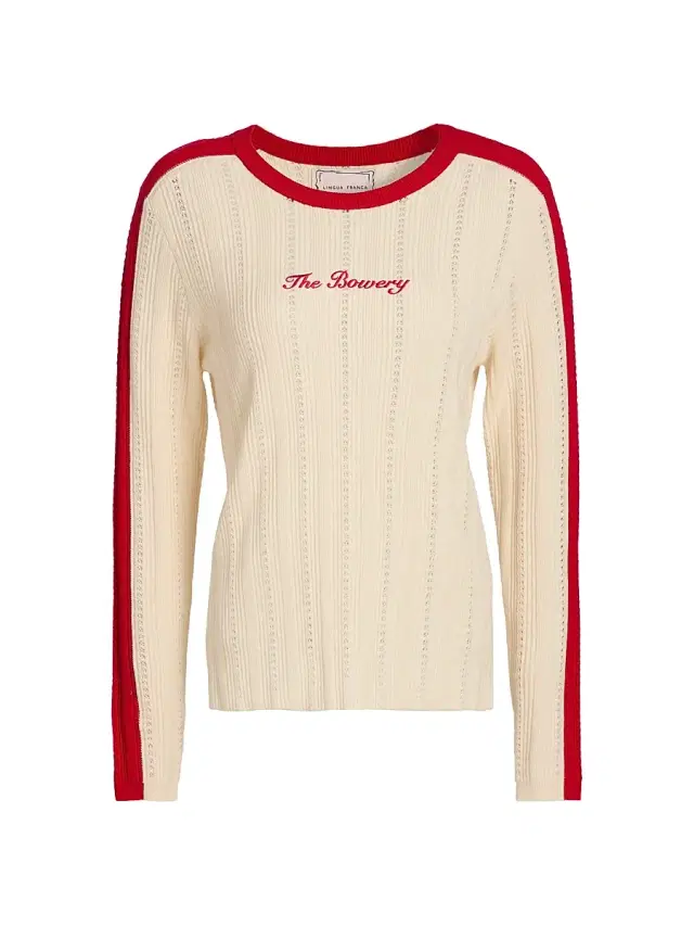 LINGUA FRANCA Women's Bowery Pointelle Sweater