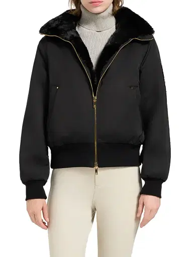 Moose Knuckles Women's Sainte Flavie Bomber Jacket - Black | Thumbnail 4 Moose Knuckles Women's Sainte Flavie Bomber Jacket - Black | Thumbnail 4