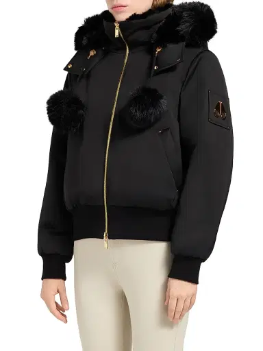 Moose Knuckles Women's Sainte Flavie Bomber Jacket - Black | Thumbnail 5 Moose Knuckles Women's Sainte Flavie Bomber Jacket - Black | Thumbnail 5