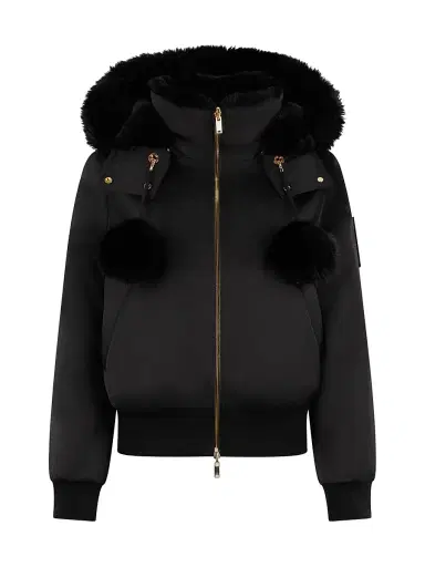 Moose Knuckles Women's Sainte Flavie Bomber Jacket - Black | Thumbnail 1 Moose Knuckles Women's Sainte Flavie Bomber Jacket - Black | Thumbnail 1