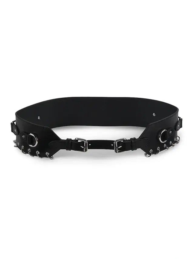 Women's Brighton Leather Belt - Black Silver
