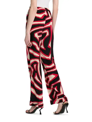 PUCCI Women's Passepartout Printed Silk Pants - Gold Red - Size Small | Thumbnail 5