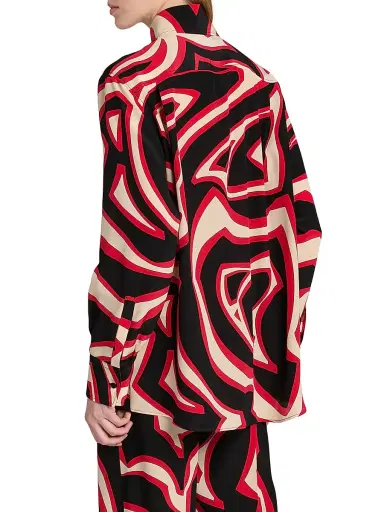 PUCCI Women's Passepartout Silk Crêpe De Chine Oversized Shirt - Gold Red - Size Small | Thumbnail 5 PUCCI Women's Passepartout Silk Crêpe De Chine Oversized Shirt - Gold Red - Size Small | Thumbnail 5
