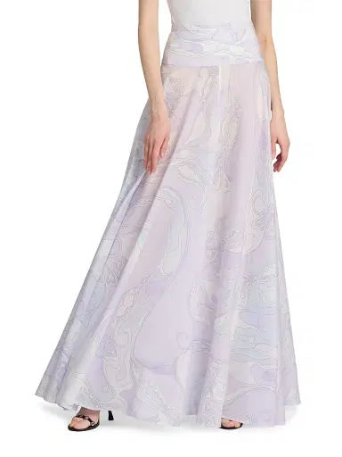 PUCCI Women's Passepartout Muslin Cotton Maxi Skirt | Thumbnail 3 PUCCI Women's Passepartout Muslin Cotton Maxi Skirt | Thumbnail 3