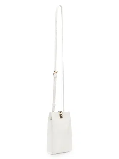 Loulou de Saison Women's Mini Neri Eel-Effect Leather Crossbody Bag - White | Thumbnail 2 Loulou de Saison Women's Mini Neri Eel-Effect Leather Crossbody Bag - White | Thumbnail 2