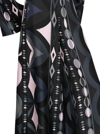 PUCCI Women's Passepartout Silk Twill Palazzo Pants - Black Pink - Size 12 | Thumbnail 6