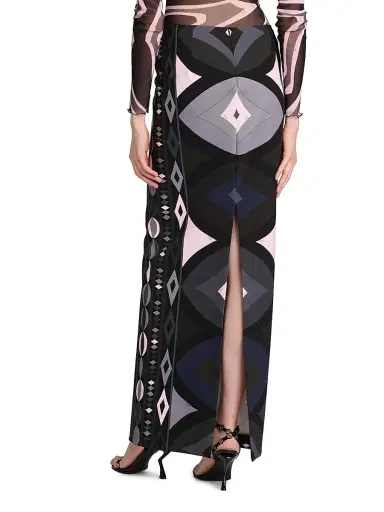 PUCCI Women's Passepartout Printed Silk Maxi Skirt | Thumbnail 5