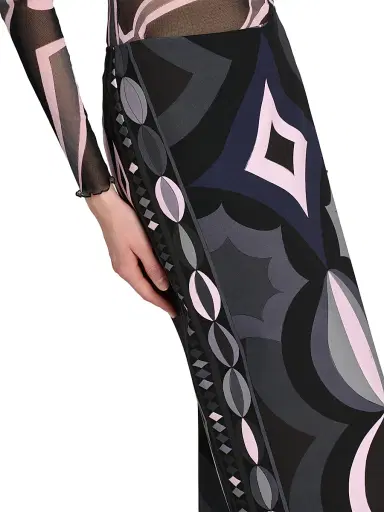 PUCCI Women's Passepartout Printed Silk Maxi Skirt | Thumbnail 6