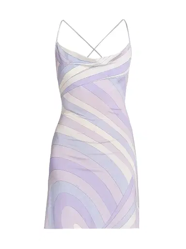 Pucci Women's Passepartout Jersey Satin Minidress - Lavander | Thumbnail 1 Pucci Women's Passepartout Jersey Satin Minidress - Lavander | Thumbnail 1