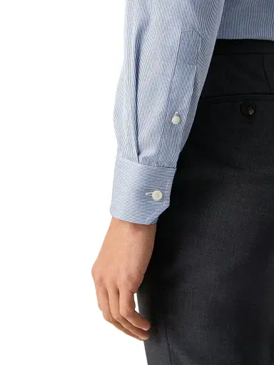 Eton Men's Striped Twill Contemporary-Fit Dress Shirt - Blue - Size 18.5 | Thumbnail 5 Eton Men's Striped Twill Contemporary-Fit Dress Shirt - Blue - Size 18.5 | Thumbnail 5