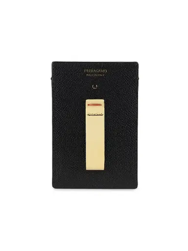 Ferragamo Men's Micro Gancio Leather Money Clip Card Holder | Thumbnail 2 Ferragamo Men's Micro Gancio Leather Money Clip Card Holder | Thumbnail 2