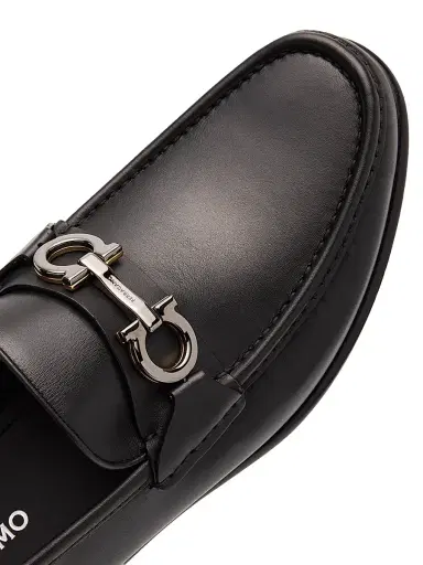 Ferragamo Men's Avril Gancini Leather Loafers - Nero - Size 13 | Thumbnail 4 Ferragamo Men's Avril Gancini Leather Loafers - Nero - Size 13 | Thumbnail 4