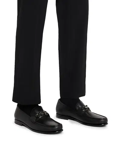 Ferragamo Men's Avril Gancini Leather Loafers - Nero - Size 13 | Thumbnail 6 Ferragamo Men's Avril Gancini Leather Loafers - Nero - Size 13 | Thumbnail 6