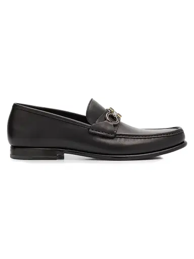 Ferragamo Men's Avril Gancini Leather Loafers - Nero - Size 13 | Thumbnail 1 Ferragamo Men's Avril Gancini Leather Loafers - Nero - Size 13 | Thumbnail 1