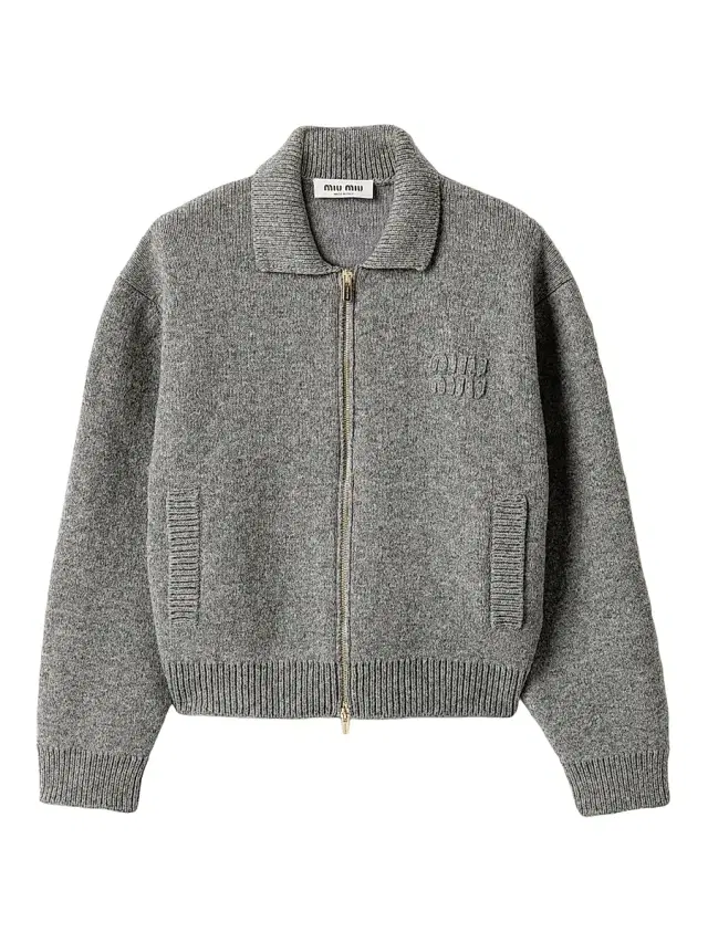 Women's Shetland Wool and Cashmere Zipper Cardigan - Grey