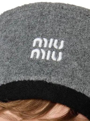 Miu Miu Women's Fleece Headband - Grey | Thumbnail 2