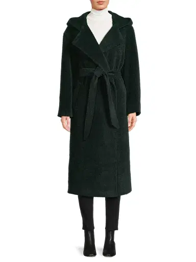 Cinzia Rocca Women's Belted Hooded Coat | Thumbnail 3 Cinzia Rocca Women's Belted Hooded Coat | Thumbnail 3