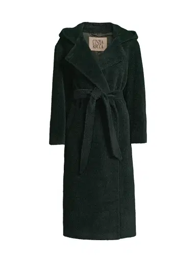Cinzia Rocca Women's Belted Hooded Coat | Thumbnail 1 Cinzia Rocca Women's Belted Hooded Coat | Thumbnail 1