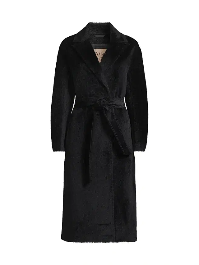 Cinzia Rocca Women's Pressed Alpaca-Blend Wrap Jacket - Midnight - Size 12