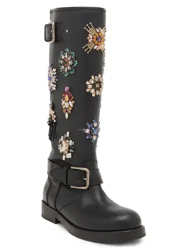 Dolce & Gabbana Women's Embellished Knee-High Boots | Thumbnail 2 Dolce & Gabbana Women's Embellished Knee-High Boots | Thumbnail 2