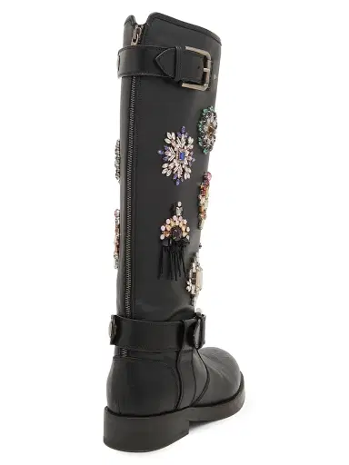 Dolce & Gabbana Women's Embellished Knee-High Boots | Thumbnail 3 Dolce & Gabbana Women's Embellished Knee-High Boots | Thumbnail 3
