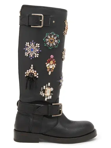 Dolce & Gabbana Women's Embellished Knee-High Boots | Thumbnail 1 Dolce & Gabbana Women's Embellished Knee-High Boots | Thumbnail 1