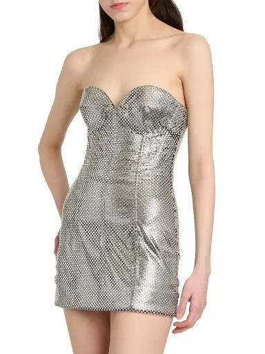 Dolce & Gabbana Women's Strapless Metallic Minidress | Thumbnail 4 Dolce & Gabbana Women's Strapless Metallic Minidress | Thumbnail 4