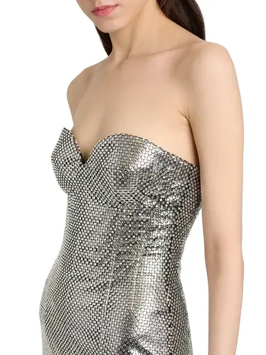 Dolce & Gabbana Women's Strapless Metallic Minidress | Thumbnail 6 Dolce & Gabbana Women's Strapless Metallic Minidress | Thumbnail 6