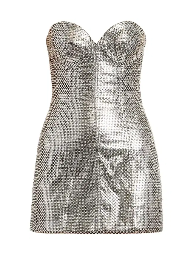 Dolce & Gabbana Women's Strapless Metallic Minidress - Argento