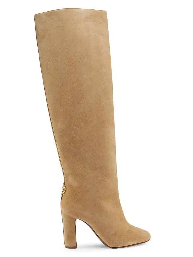 Dolce & Gabbana Women's Italian Tailoring Suede Knee-High Boots - Tortora