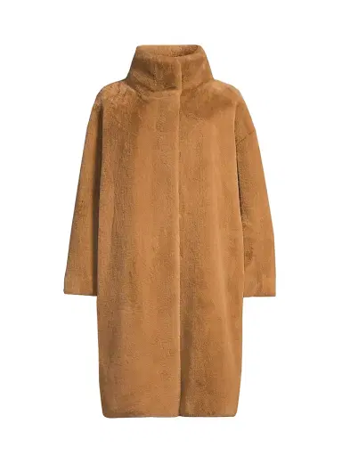 Herno Women's Faux Fur Knee-Length Coat - Cammello | Thumbnail 1 Herno Women's Faux Fur Knee-Length Coat - Cammello | Thumbnail 1