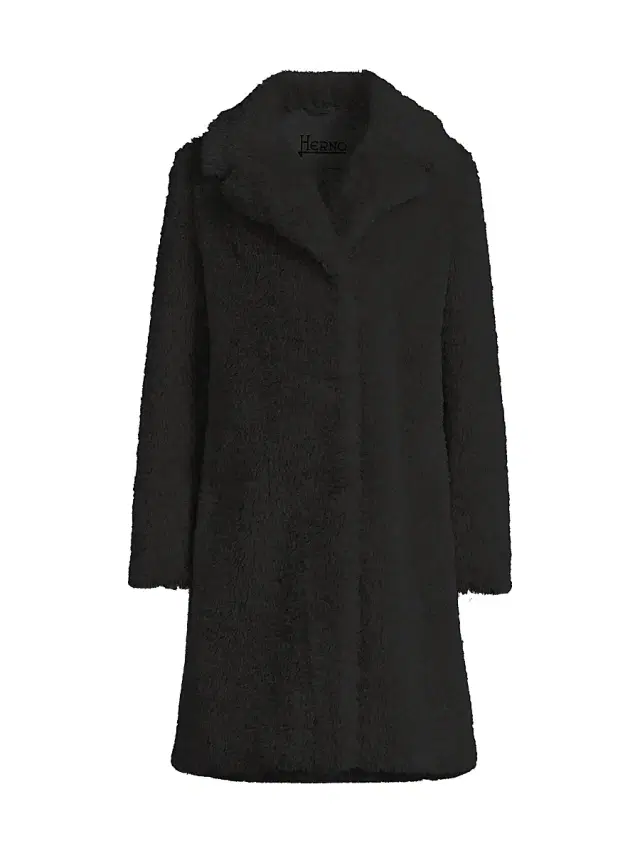 Herno Women's Curly Faux-Fur Coat - Nero