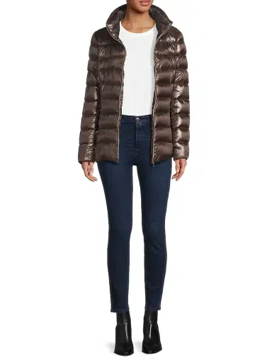 HERNO Women's Iconico Claudia Quilted Down Jacket - Marrone Scuro | Thumbnail 2