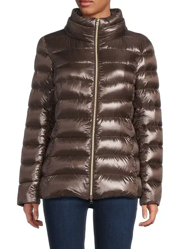 HERNO Women's Iconico Claudia Quilted Down Jacket - Marrone Scuro | Thumbnail 6