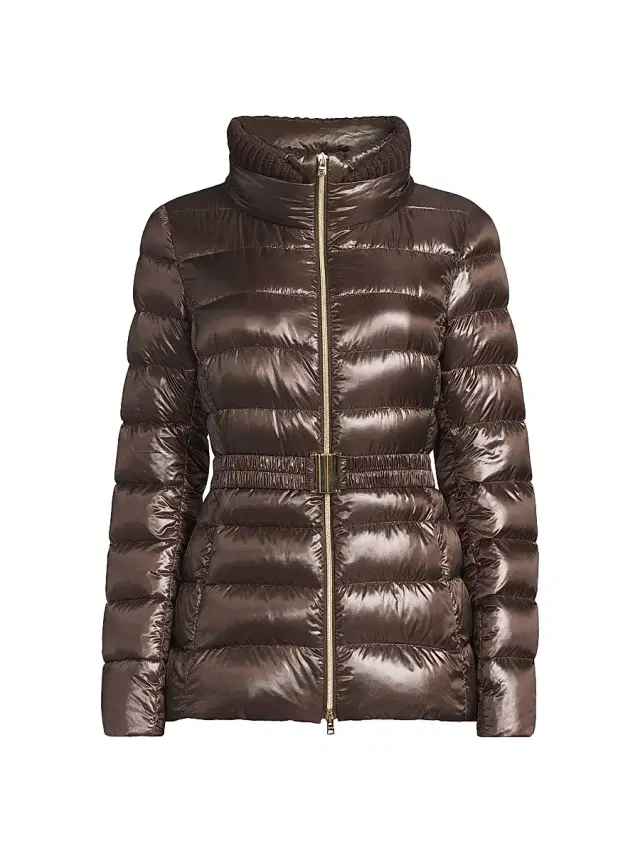 Women's Iconico Claudia Quilted Down Jacket - Marrone Scuro
