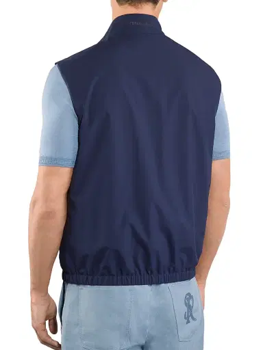 Stefano Ricci Men's Italian Refined Luxurious Sport Vest - Dark Blue - Size 48 | Thumbnail 3