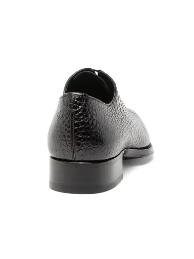 TOM FORD Men's Elkan Shiny Croc Embossed Oxford Shoes - Black | Thumbnail 3 TOM FORD Men's Elkan Shiny Croc Embossed Oxford Shoes - Black | Thumbnail 3