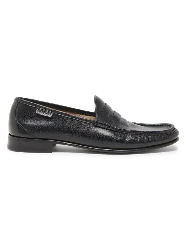 Men's York Supple Grain Penny Loafers - Black